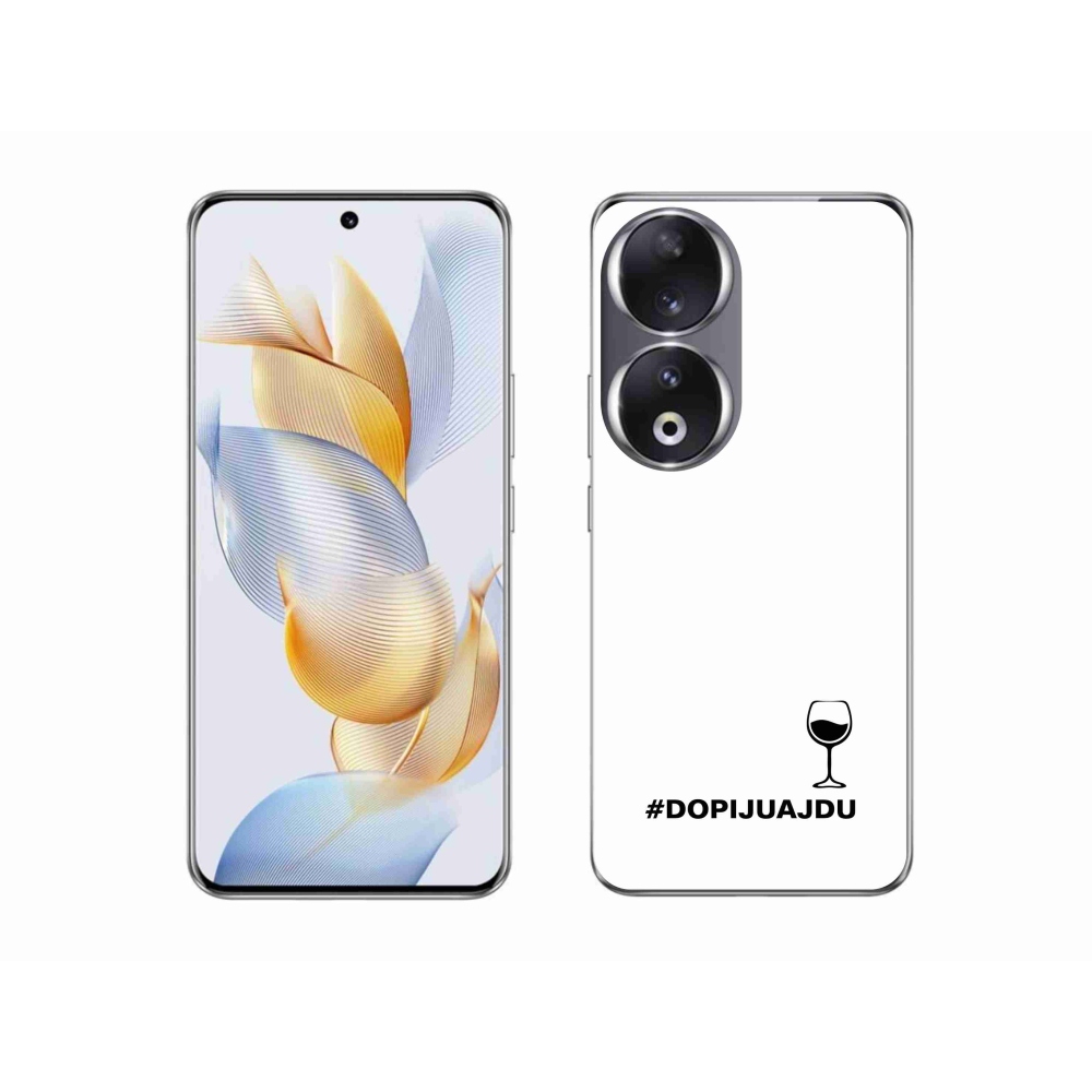 Zselés borító mmCase a Honor 90 készülékhez - bor motívum fehér háttérrel