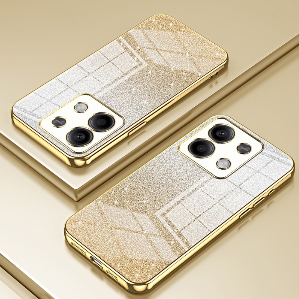 Vágott zselés csillogó tok a Xiaomi Redmi Note 13 5G-hez - arany színű