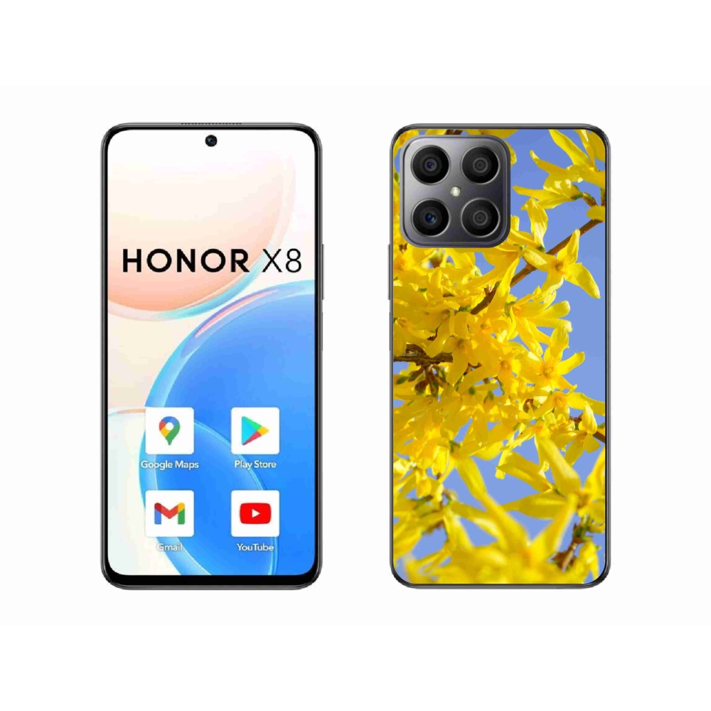 Zselés borítás mmCase a Honor X8-hoz - sárga virágok