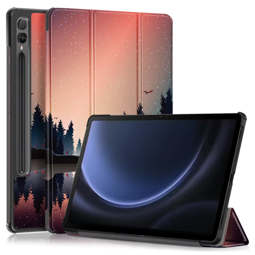 Nyomtatás intelligens záró tok Samsung Galaxy Tab S9 FE+ készülékhez - erdő
