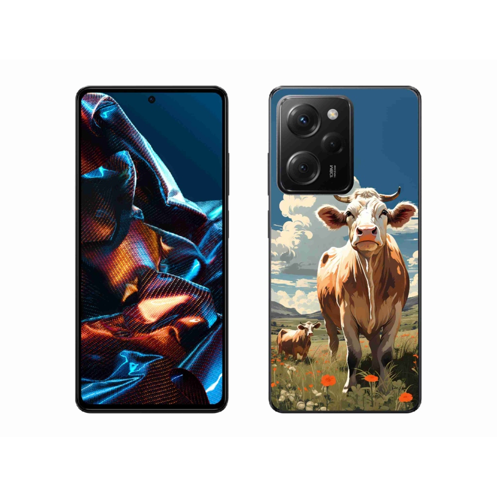 Gél borítás mmCase a Xiaomi Poco X5 Pro 5G számára - tehenek a réten