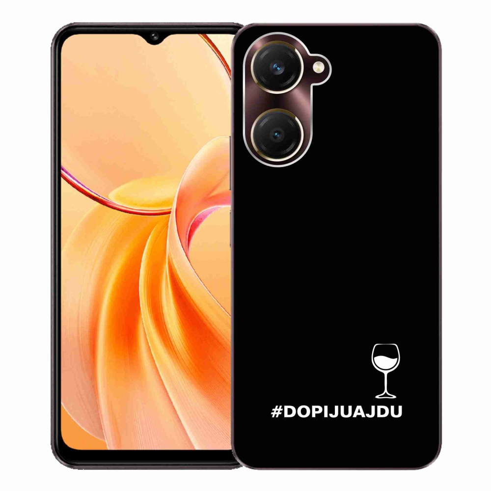 Gél borítás mmCase a Vivo Y28s 5G készülékhez - bor motívum fekete háttérrel