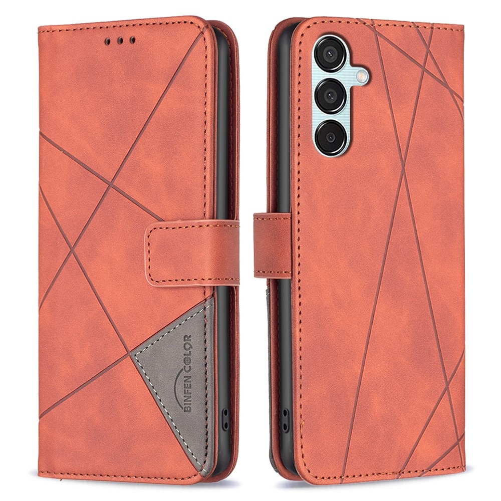 BINFEN könyvtáska Samsung Galaxy M15 5G - barna