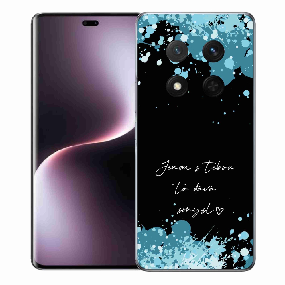 Gél borító mmCase a Honor Magic 7 Lite 5G számára - szerelmes szöveg fekete háttérrel