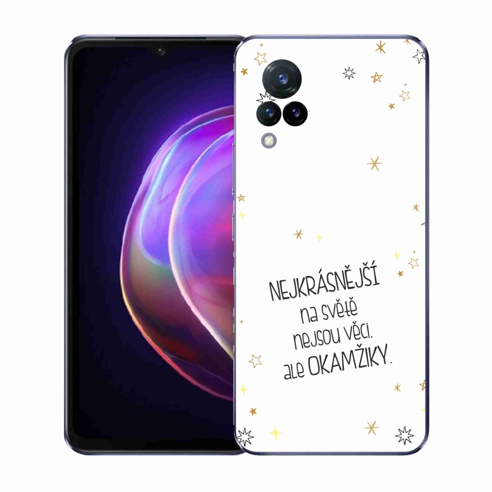 Gél borító mmCase a Vivo V21 4G/5G - idézet 4 fehér háttérrel