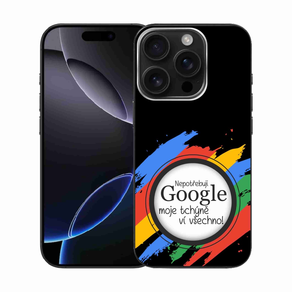 Gél borítás mmCase iPhone 16 Pro készülékhez - anyós tudja, hogy minden fekete háttérrel rendelkezik