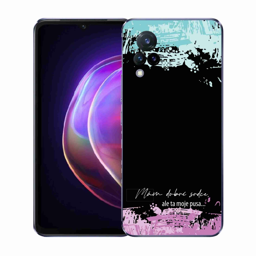 Gél borító mmCase a Vivo V21 4G/5G készülékhez - vicces szöveg 3 fekete háttérrel