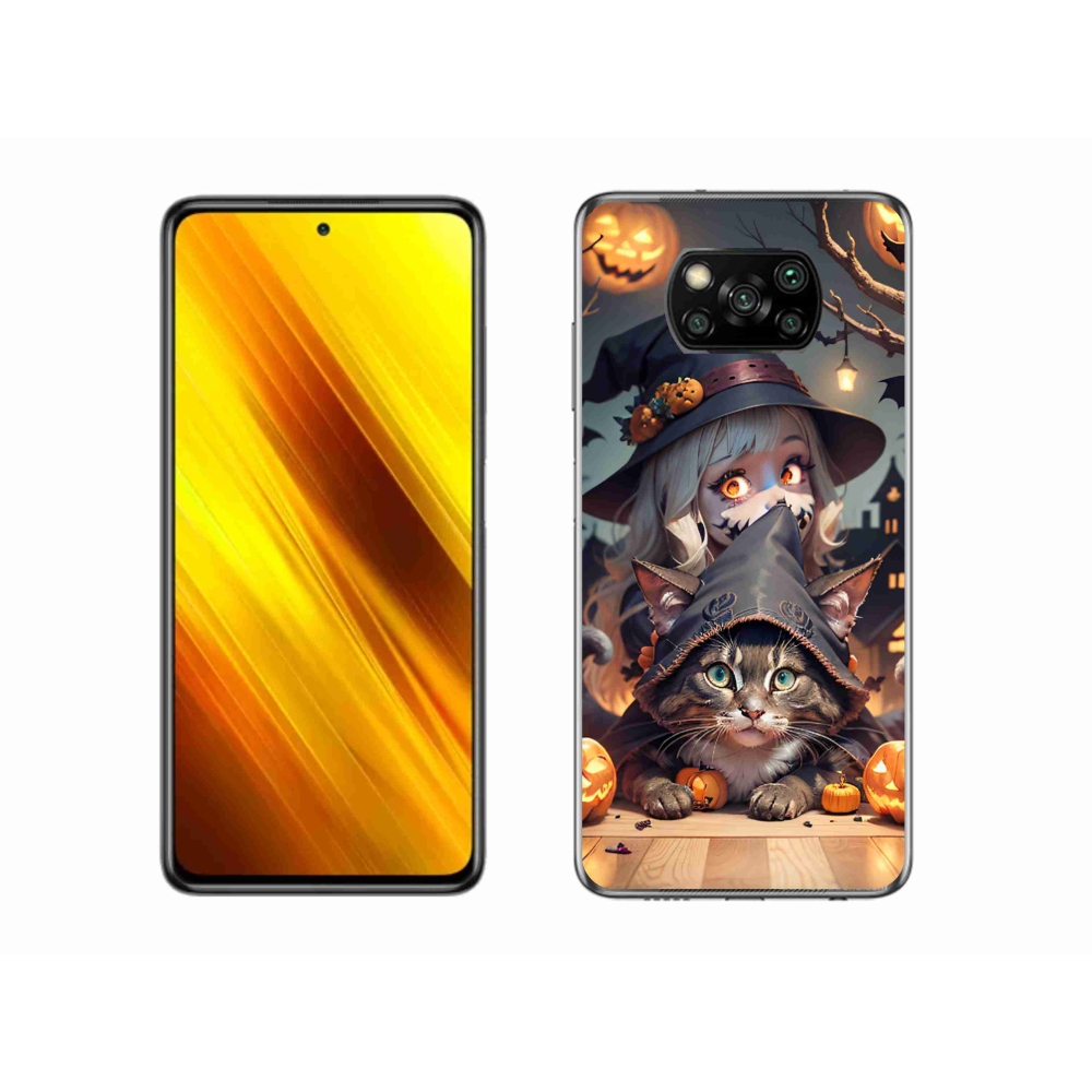 Gél borítás mmCase a Xiaomi Poco X3-hoz - boszorkány macskával