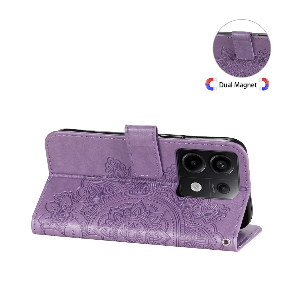 Mandala könyv tok a Xiaomi Redmi Note 13 Pro 5G/Poco X6 5G számára - lila