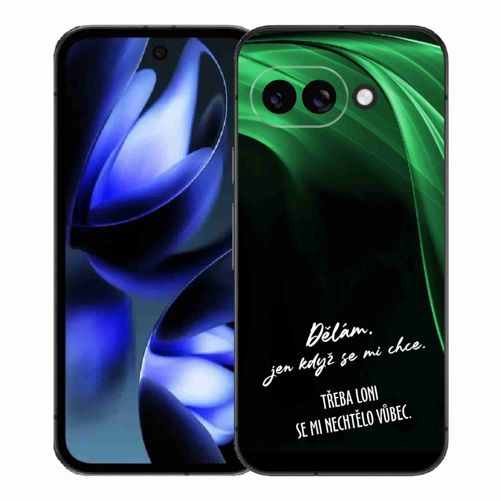 Gél borítás mmCase a Google Pixel 9a számára - vicces szöveg 12 fekete háttér