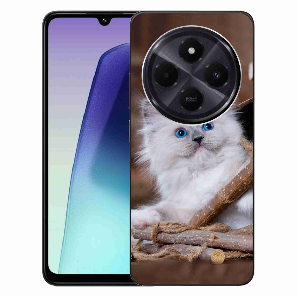 Gél borítás mmCase a Xiaomi Redmi 14C/Poco C75-hez - fehér cica
