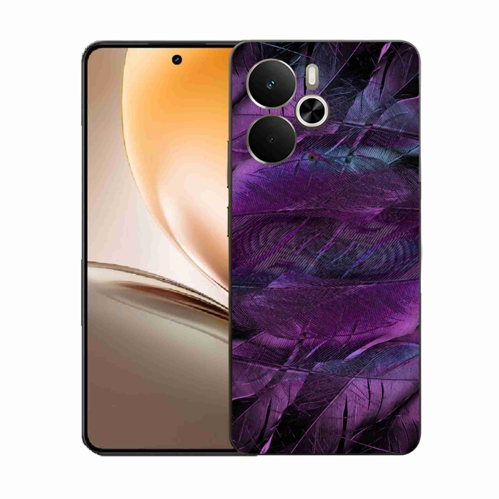 Gél borítás mmCase a Realme 14 5G készülékhez - lila tollak
