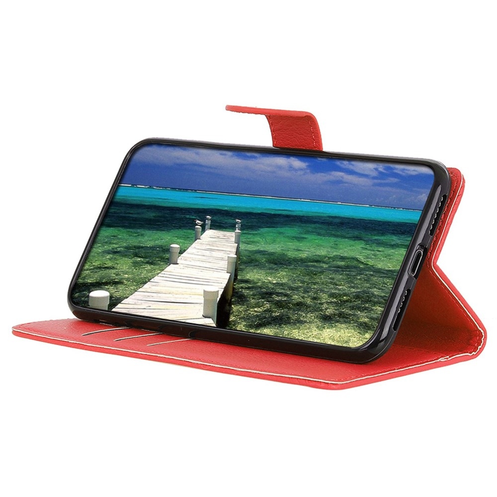 Litchie könyv tok a Xiaomi Poco C65/Redmi 13C 4G/5G készülékhez - piros