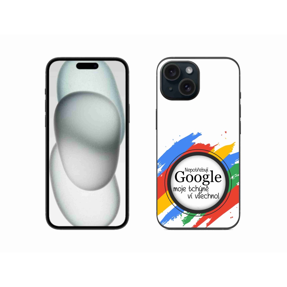 Gél borító mmCase iPhone 15-hez - anyós tudja, hogy minden fehér háttérrel rendelkezik