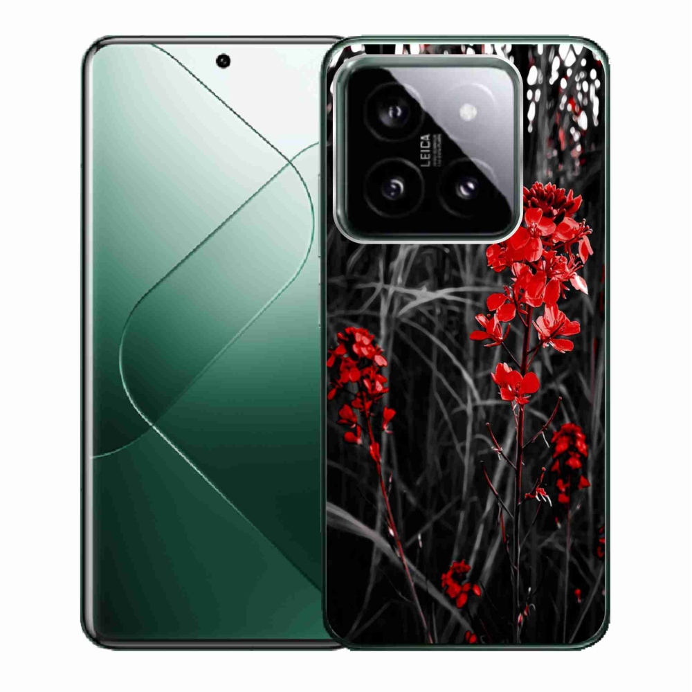 Gél borító mmCase a Xiaomi 14 - piros növényhez