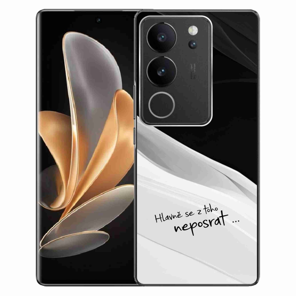 Gél borító mmCase Vivo V29 5G - vicces szöveg 13 fehér és fekete háttérrel
