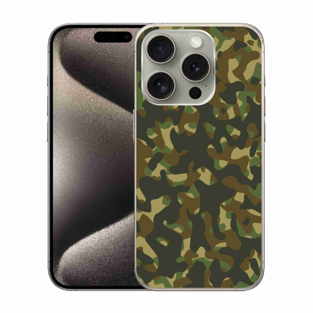 Zselés borítás mmCase iPhone 15 Pro készülékhez - terepszínű minta 1