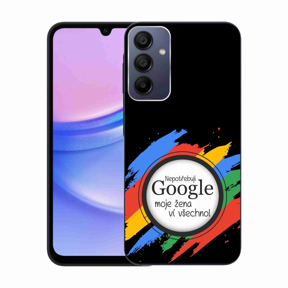Gél borító mmCase Samsung Galaxy A15 4G/5G - a nő mindent tud fekete háttérrel