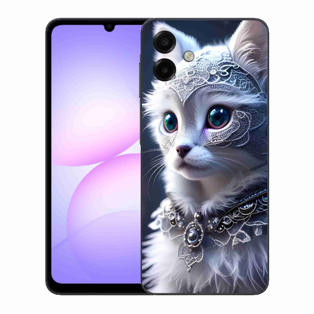 Zselés borítás mmCase Samsung Galaxy A07 4G - fehér macska