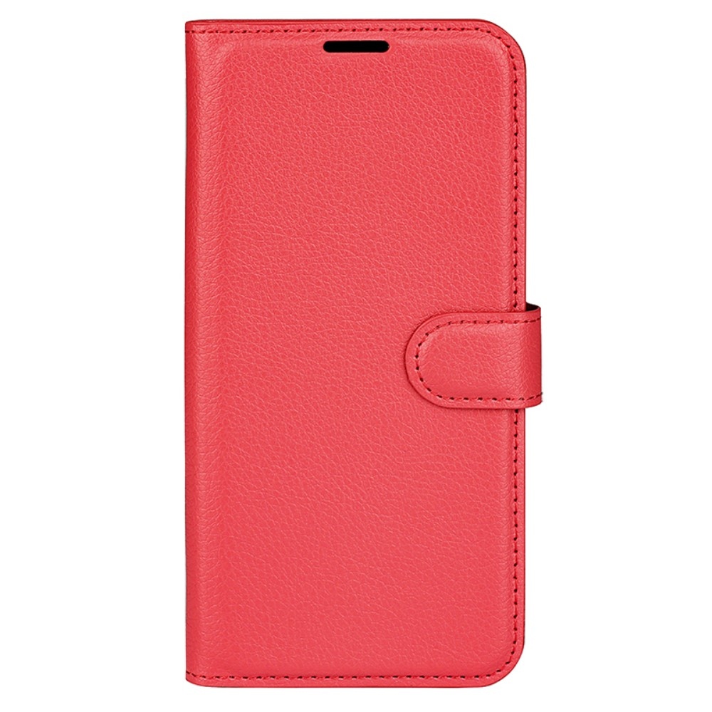 Litchi könyv tok Samsung Galaxy A15 4G/5G - piros