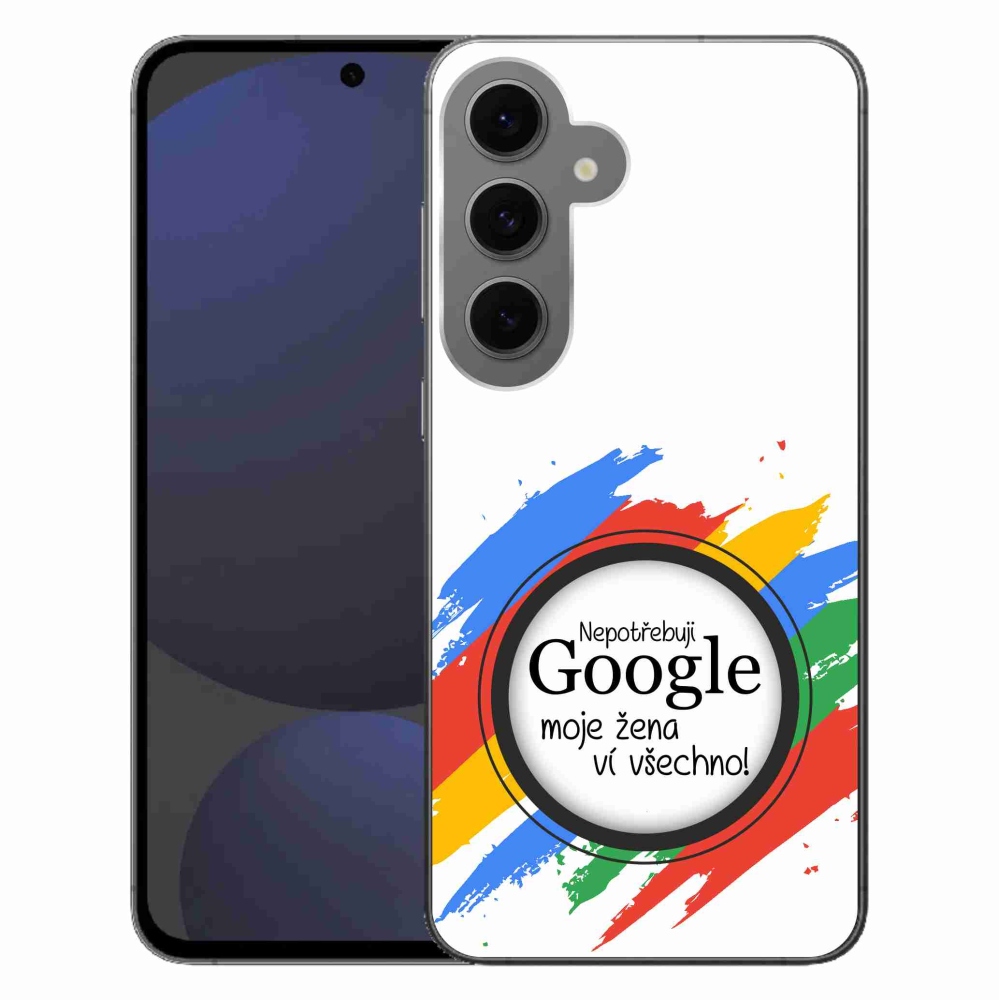 Gél borító mmCase Samsung Galaxy S24 FE - a nő mindent tud fehér háttérrel