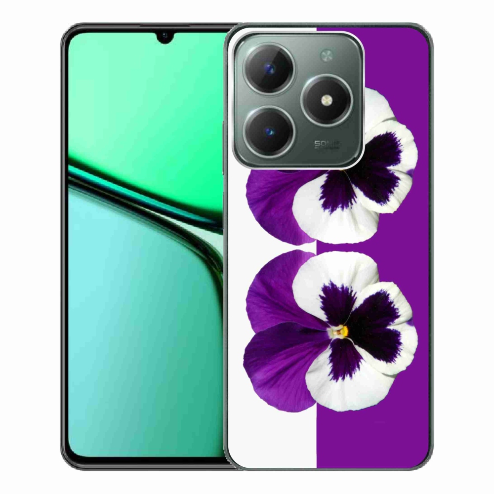 Zselés borító mmCase a Realme C61 készülékhez - lila és fehér virág