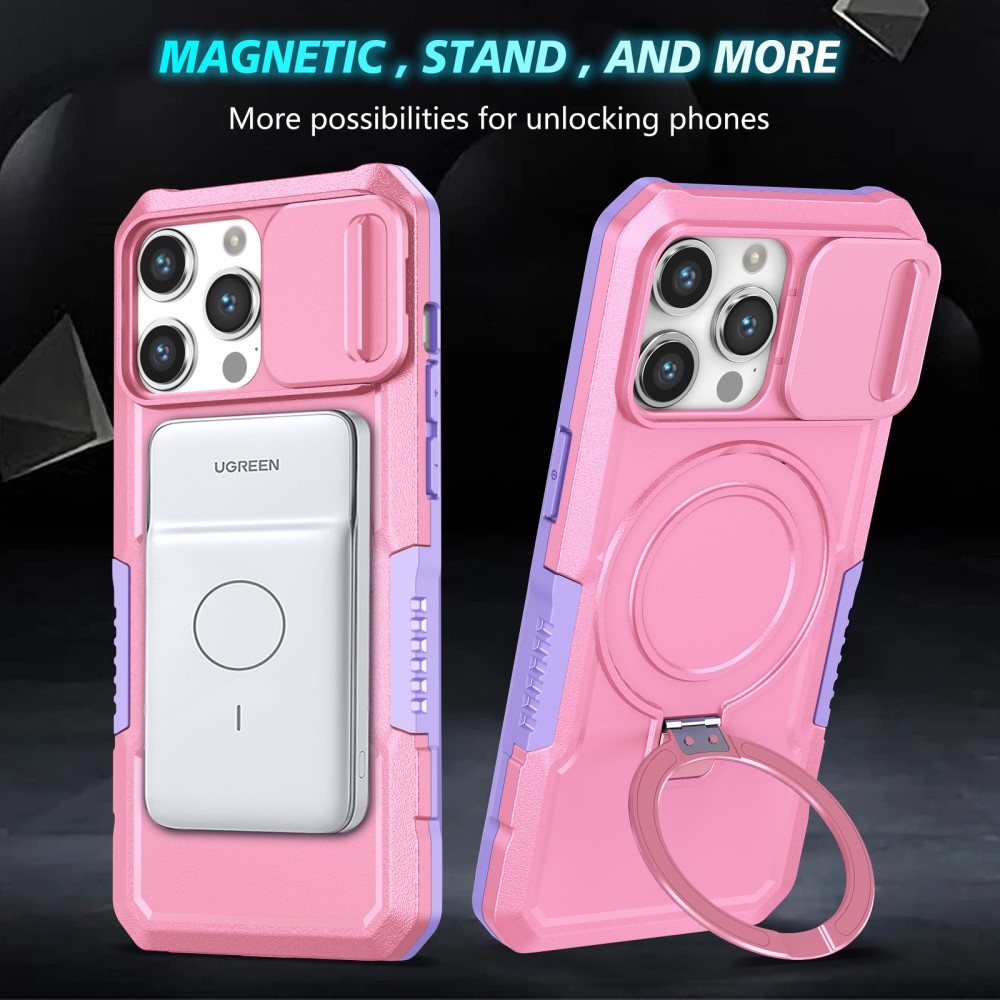 Katonai tartós védőburkolat MagSafe-vel iPhone 14 Pro Max készülékhez - lila/rózsaszín