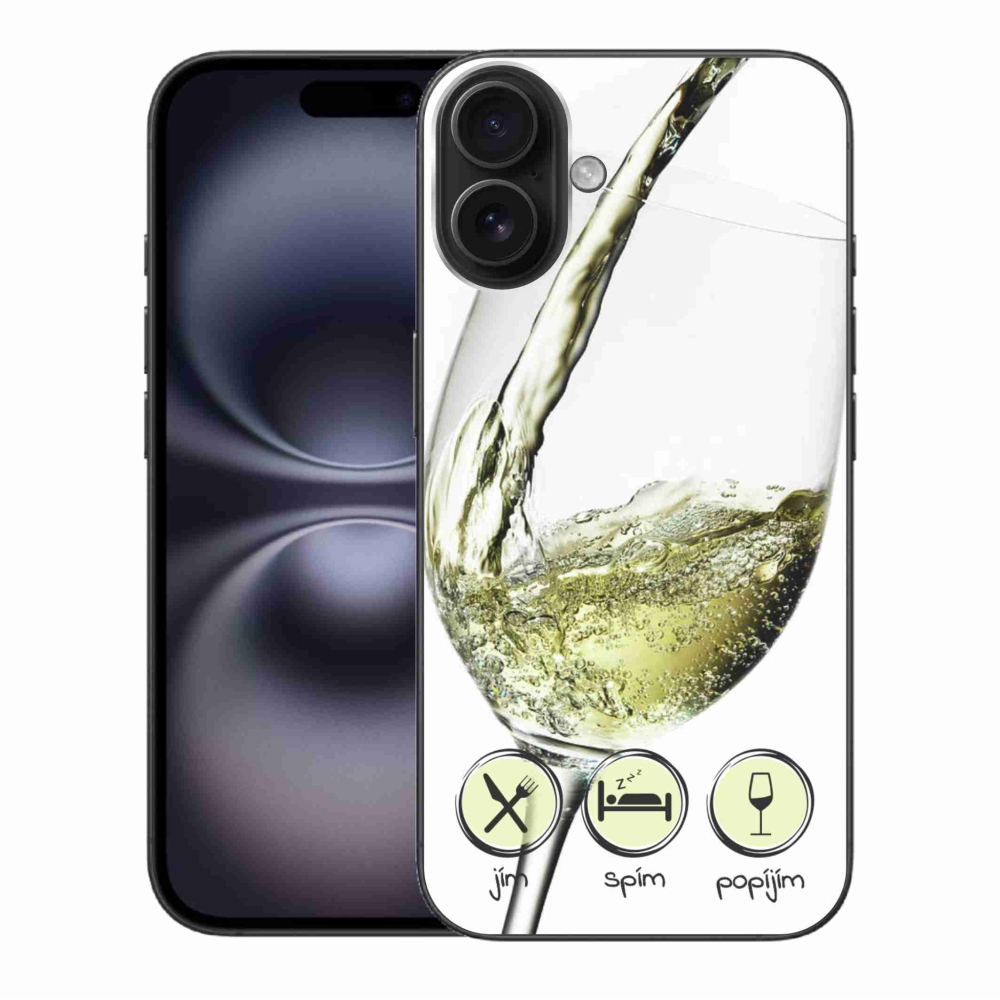 Gél tok mmCase iPhone 16 Plus készülékhez - borospohár fehér