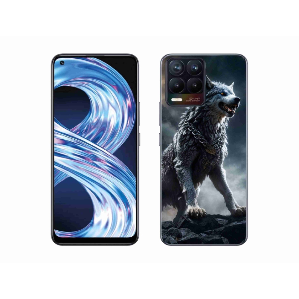 Gél borítás mmCase a Realme 8 4G-hez - farkas 1