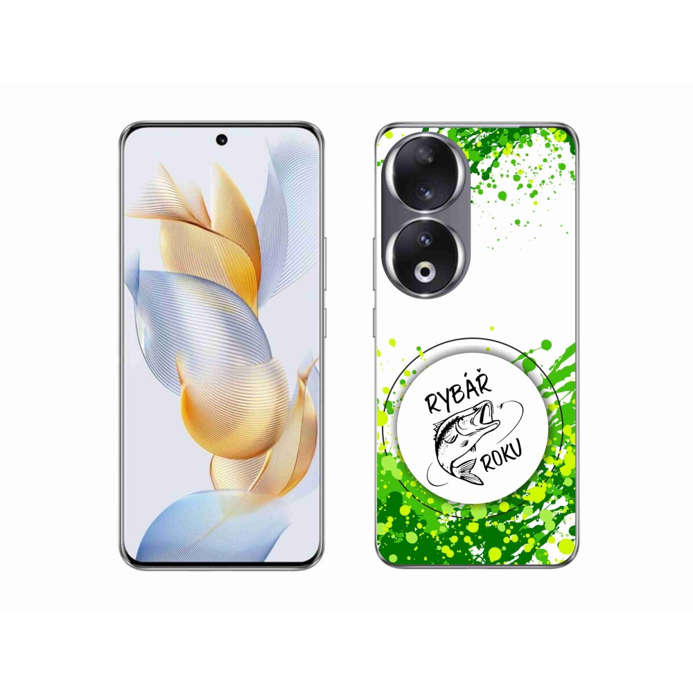 Zselés borító mmCase a Honor 90 számára - Az év horgásza fehér háttérrel