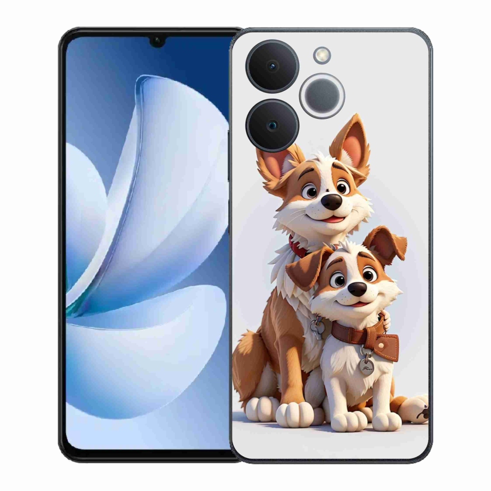 Zselés borítás mmCase a Realme Note 70T-hez - kutyák rajzolása