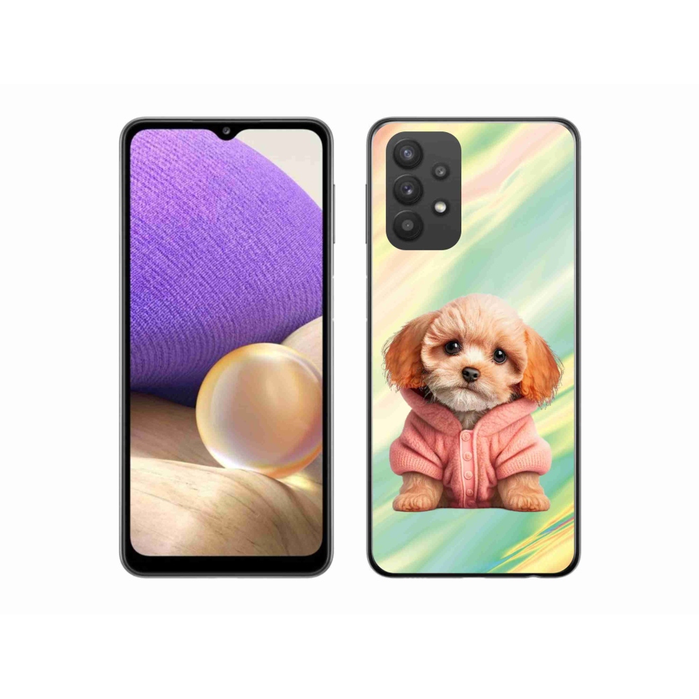 Gél borítás mmCase Samsung Galaxy A32 5G - pulóveres kiskutya Samsung Galaxy A32 5G-hez