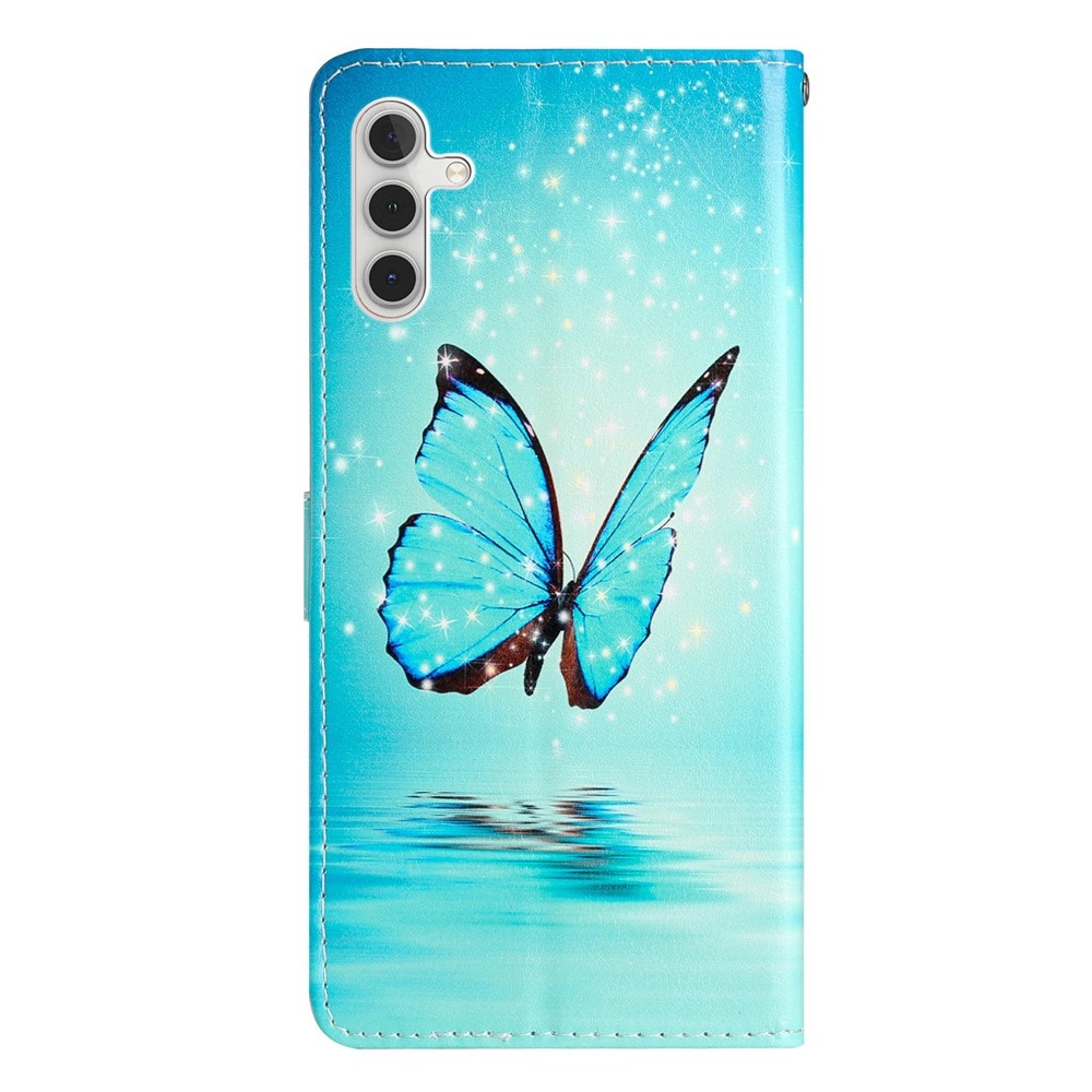 Egyedi könyvtáska Samsung Galaxy S25 FE készülékhez - kék pillangó