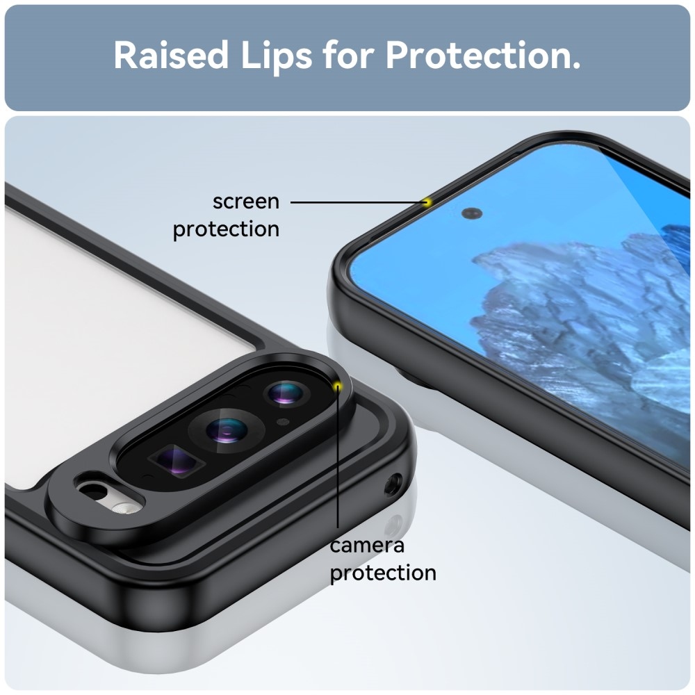 Gél tok fix hátlappal a Google Pixel 9/9 Pro számára - fekete