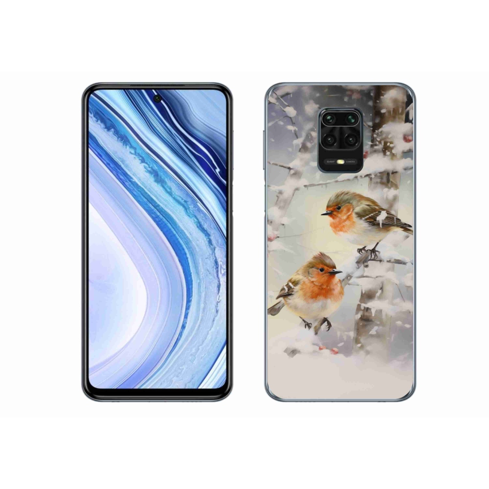 Gél borítás mmCase a Xiaomi Redmi Note 9 Pro számára - madarak télen