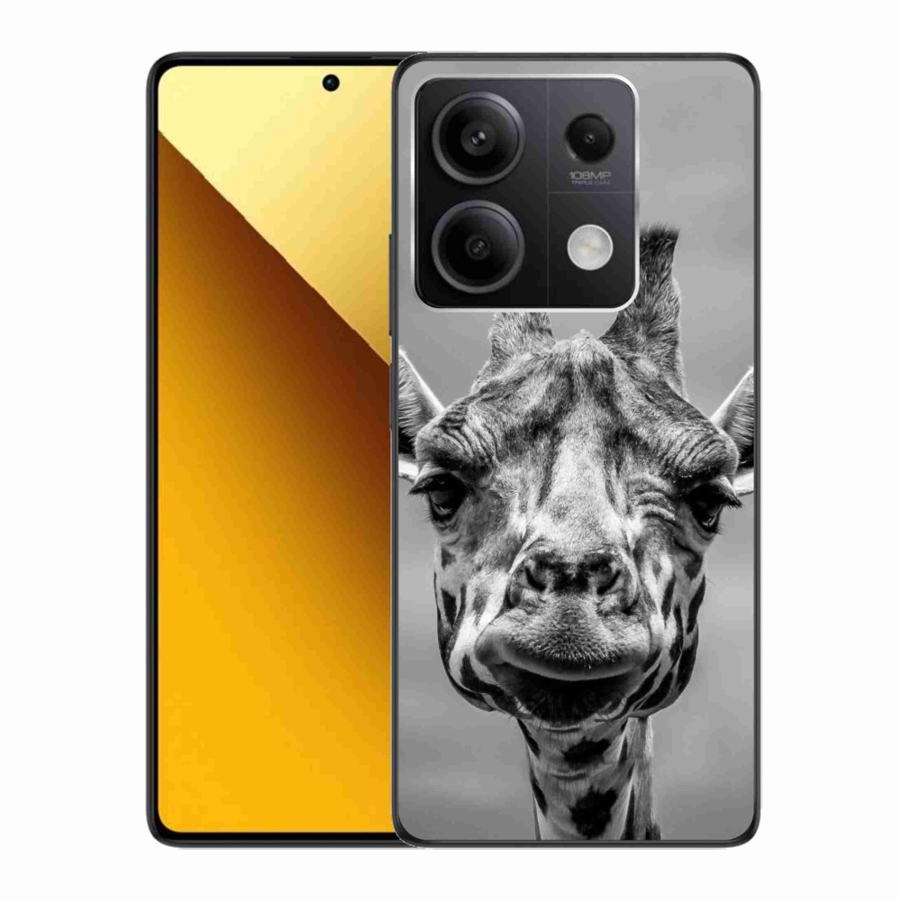 Gél borítás mmCase a Xiaomi Redmi Note 13 5G számára - fekete-fehér zsiráf