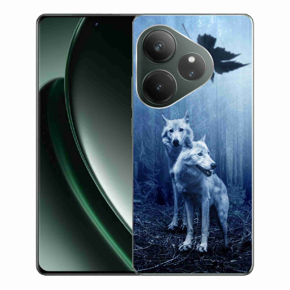 Gél borítás mmCase a Realme GT 6 5G/GT 6T 5G számára - farkasok az erdőben