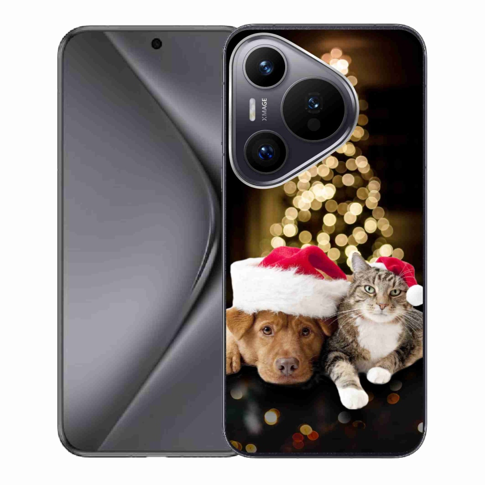 Gél borító mmCase a Huawei Pura 70-hez - Karácsonyi kutya és macska