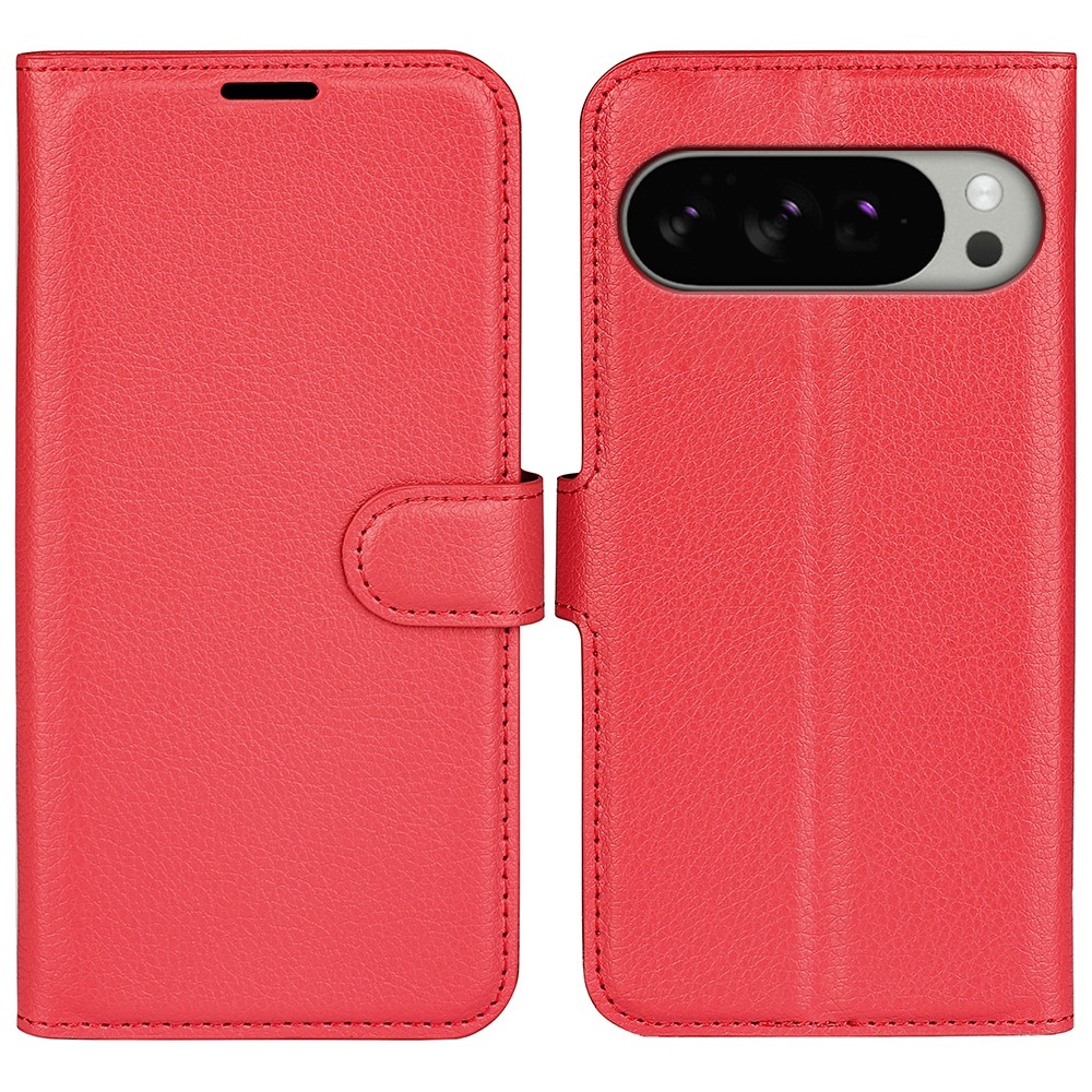 Litchi könyv tok a Google Pixel 10 Pro XL-hez - piros színű