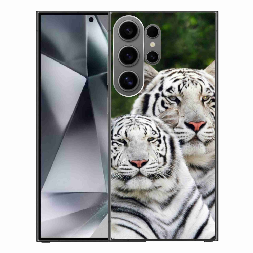 Gél tok mmCase Samsung Galaxy S24 Ultra készülékhez - fehér tigrisek