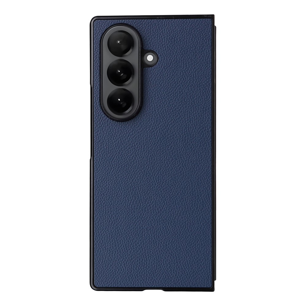 Műbőrrel borított műanyag tok Samsung Galaxy Z Fold7 5G - sötétkék színben