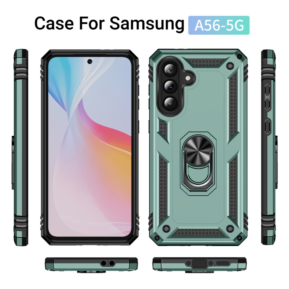 Gyűrűk tartós borítója Samsung Galaxy A56 5G - zöld