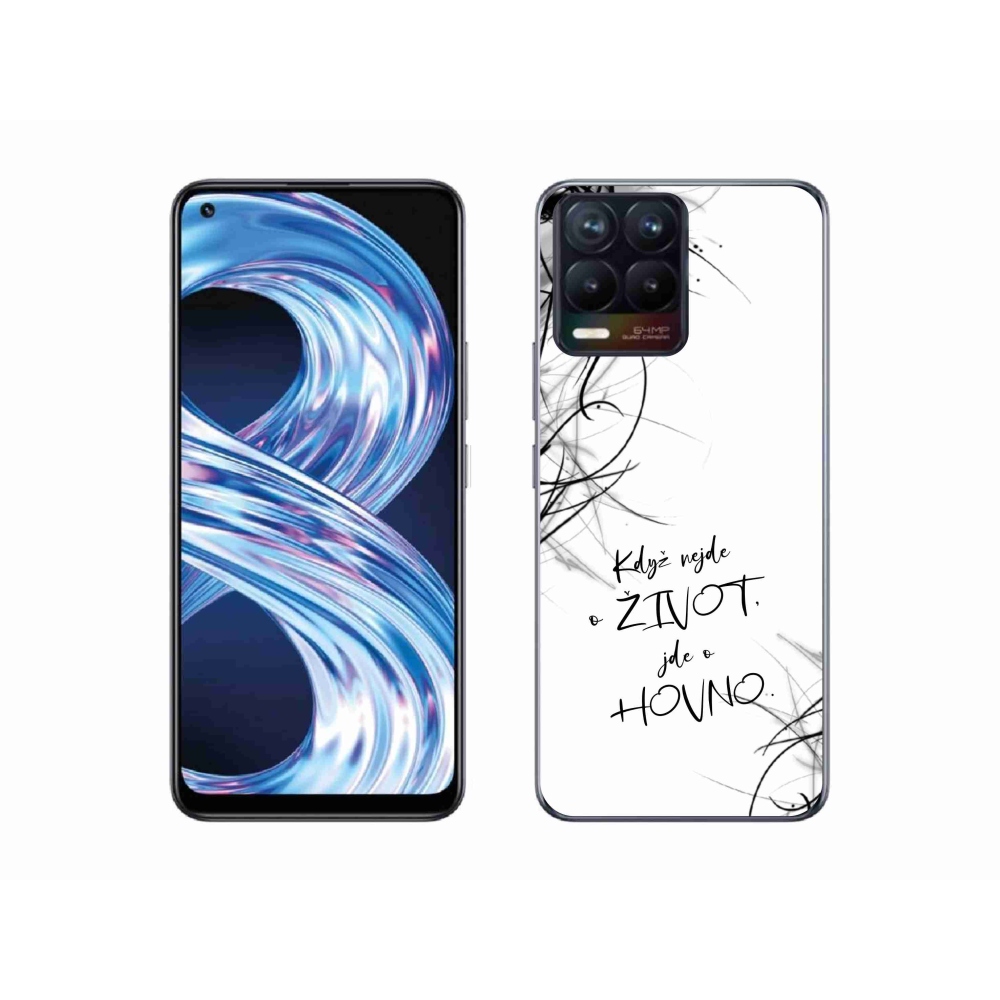 Gél borító mmCase a Realme 8 Pro készülékhez - vicces szöveg 16 fehér háttér