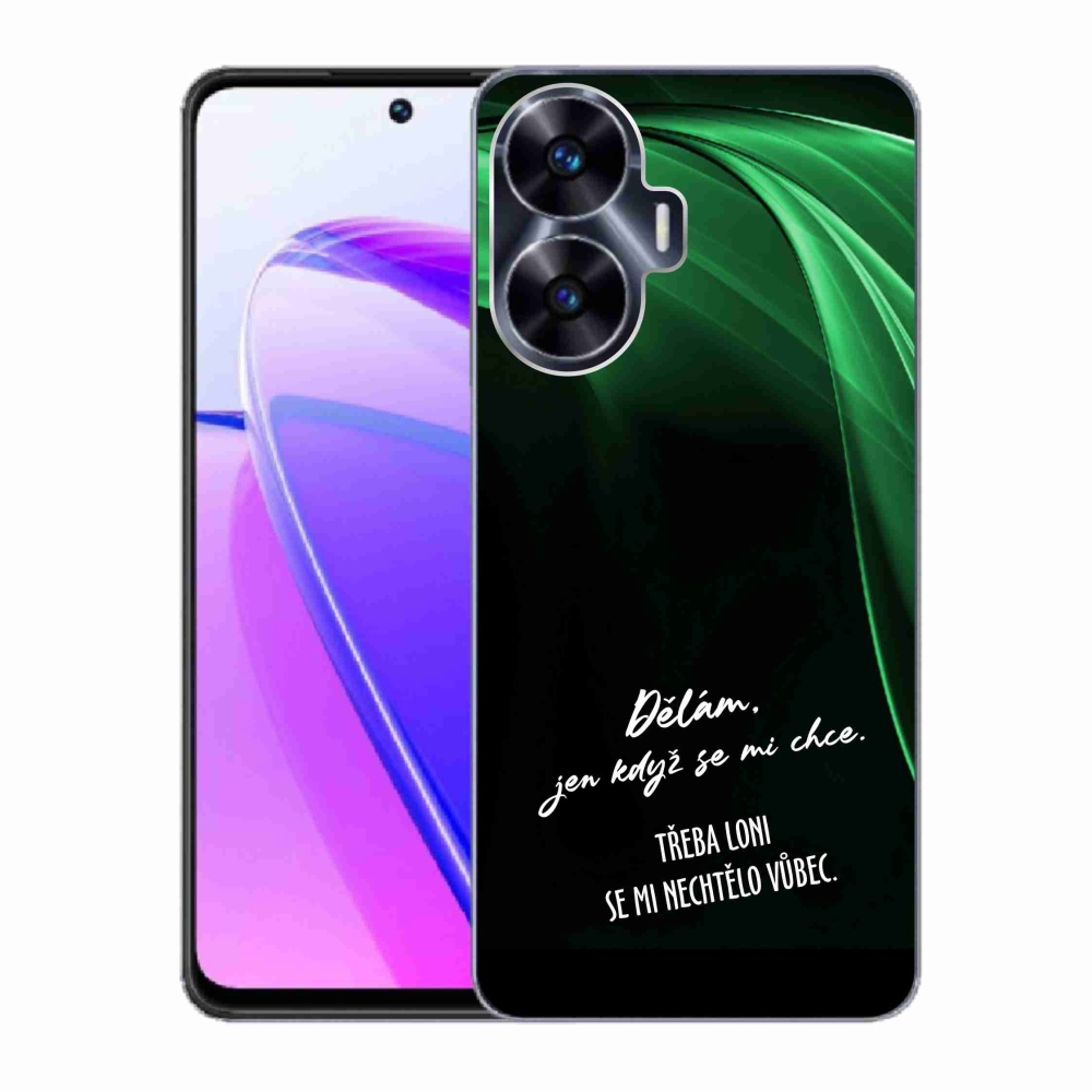 Gél borító mmCase a Realme C55 készülékhez - vicces szöveg 12 fekete háttér