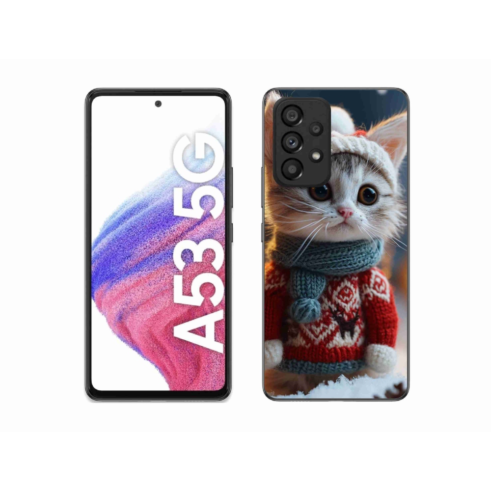 Zselés borítás mmCase Samsung Galaxy A53 5G - cica pulóverben