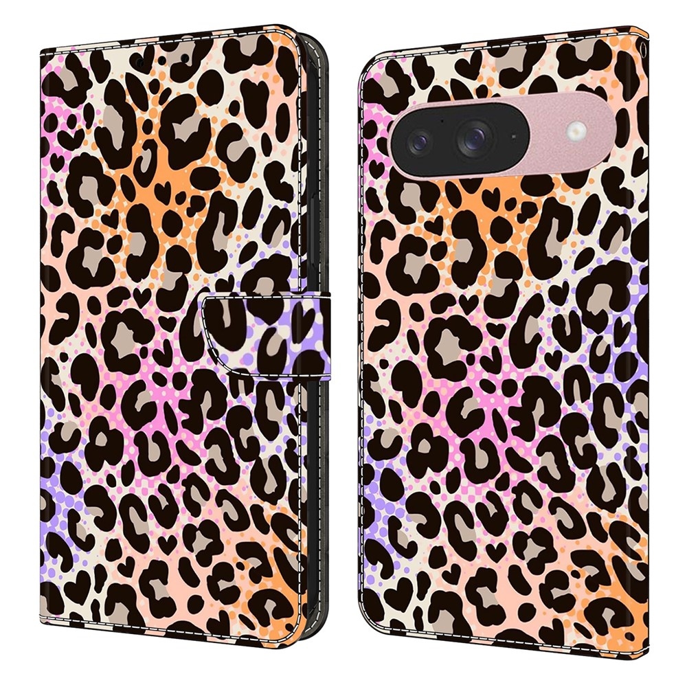 Sima könyv tok Google Pixel 10 Pro/Pixel 10 - leopárd mintás tok