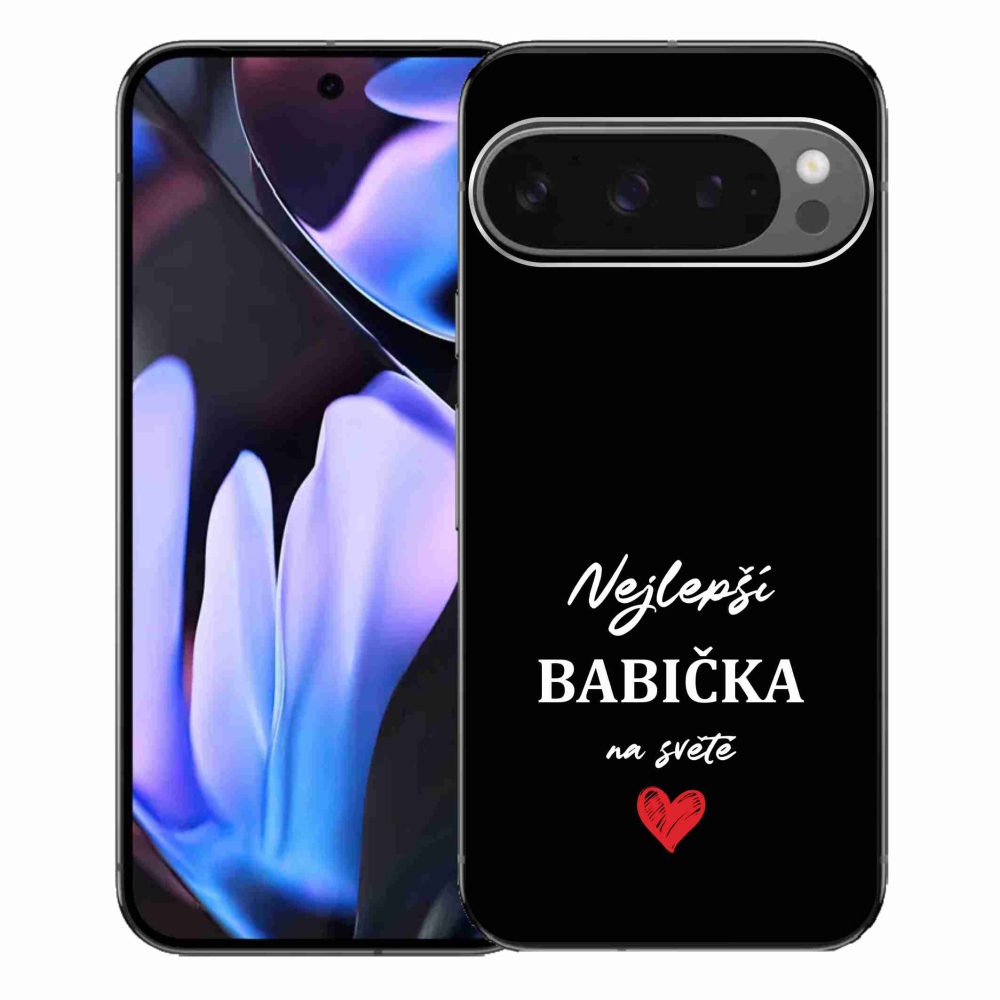 Gél borítás mmCase a Google Pixel 9 Pro XL-hez - Best Grandma 1 fekete háttérrel