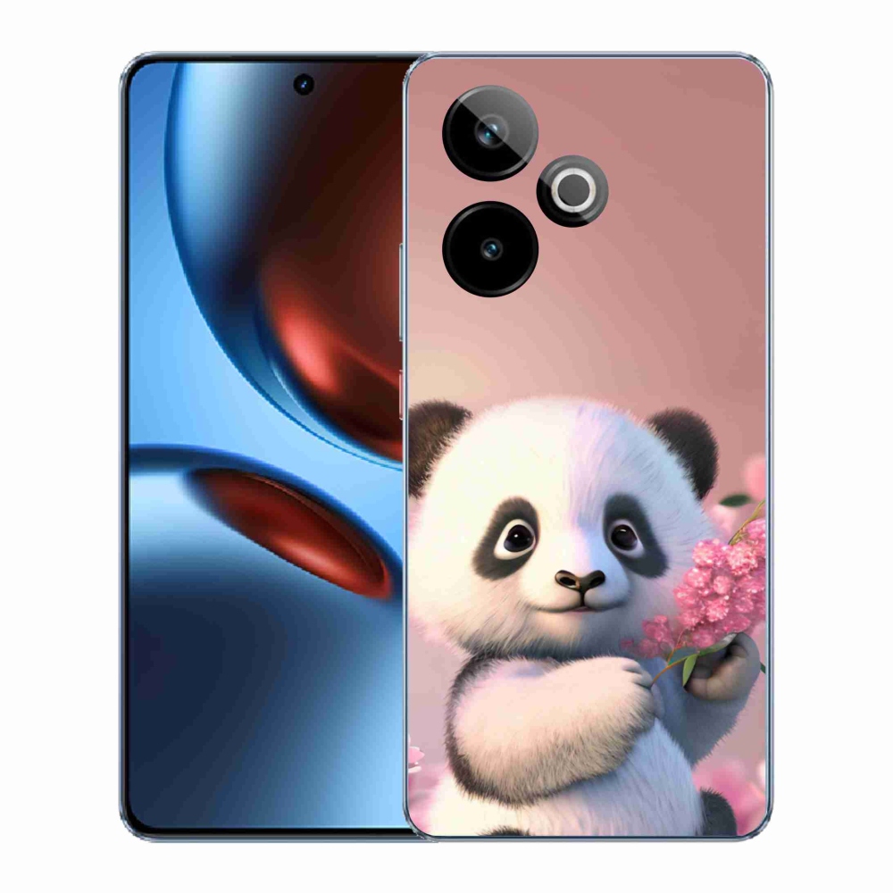 Rugalmas zselés tok mmCase képpel a Realme GT 7 5G/GT 7T 5G számára - aranyos panda