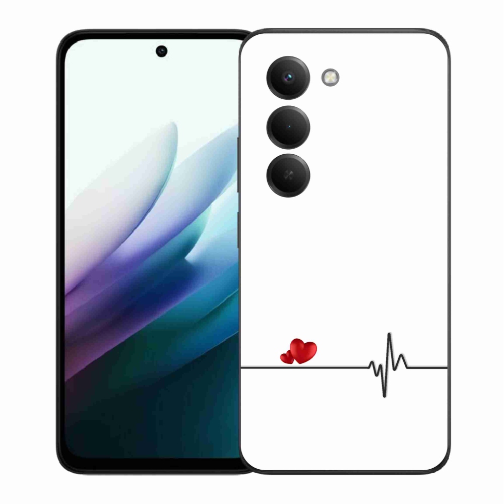 Gél borítás mmCase a Xiaomi Redmi 15 4G/5G (171mm) - szív és szívverés fehér háttérrel