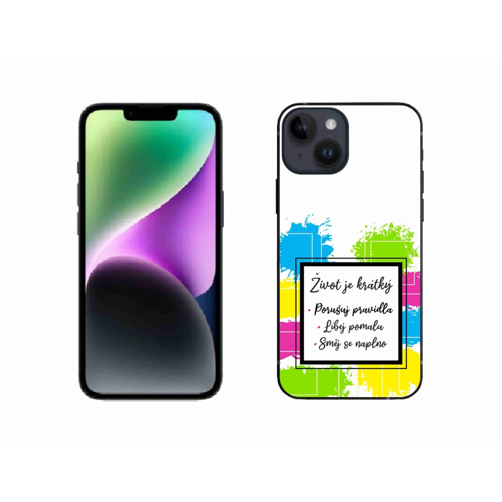 Gél borítás mmCase iPhone 14 készülékhez - idézem 5 fehér háttér